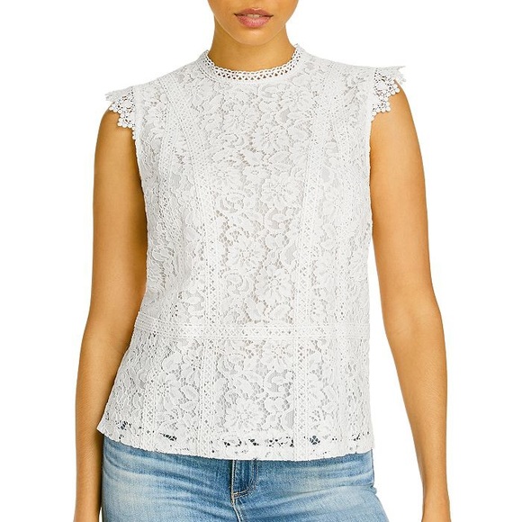 Aqua Tops - Aqua White Lace Top NWT New Reg $78